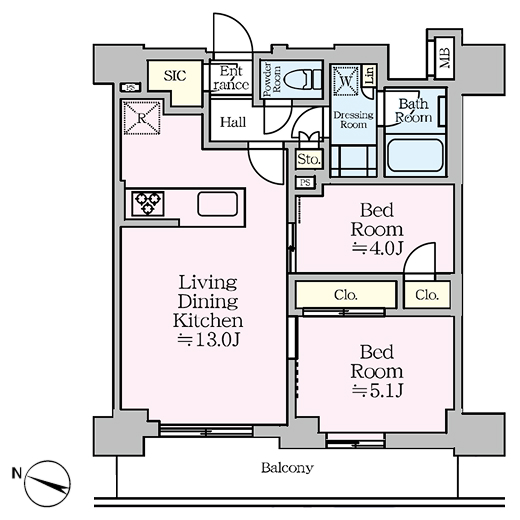 2ldkの間取りの画像