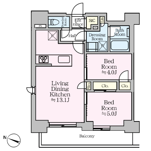 2ldkの間取りの画像